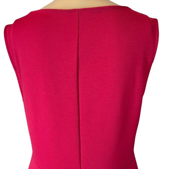 Land’s End Fit & Flare Dress Size S P 6-8 Red Sequin Neck Stretch Knee Length - Picture 6 of 12